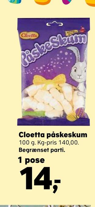 Kvickly Cloetta påskeskum tilbud