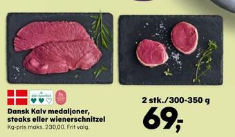 SuperBrugsen Dansk kalv medaljoner, steaks eller wienerschnitzel tilbud