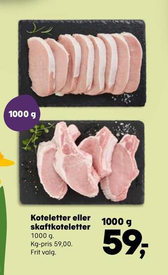 SuperBrugsen Koteletter eller skaftkoteletter tilbud