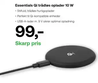 Essentials qi trådløs oplader 10 w (kun i butik)