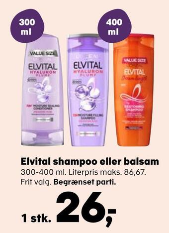 SuperBrugsen Elvital shampoo eller balsam tilbud