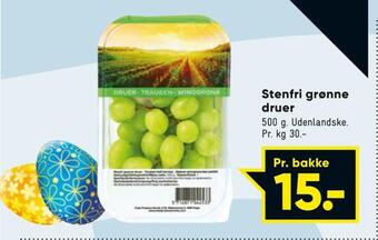Stenfri grønne druer