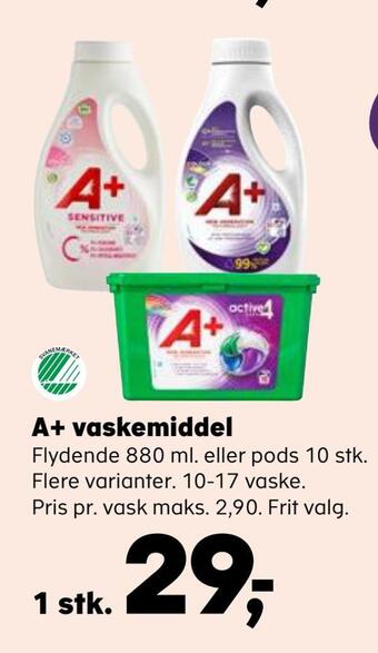 SuperBrugsen A+ vaskemiddel tilbud