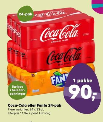 SuperBrugsen Coca-cola eller fanta 24-pak tilbud