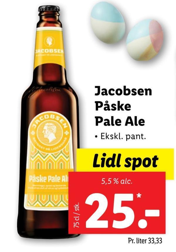 Jacobsen påske pale ale tilbud hos Lidl