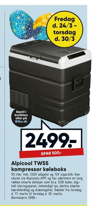 Bilka Alpicool tw55 kompressor køleboks tilbud