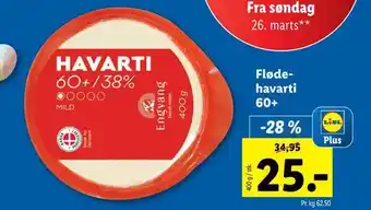 Lidl Flødehavarti tilbud