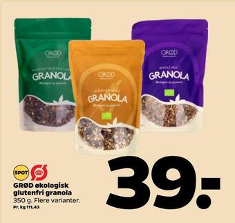Grød økologisk glutenfri granola