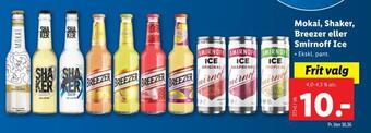 Mokai, shaker, breezer eller smirnoff ice