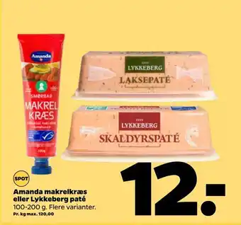Amanda makrelkræs eller lykkeberg paté