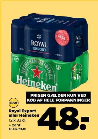 Netto Royal export eller heineken tilbud