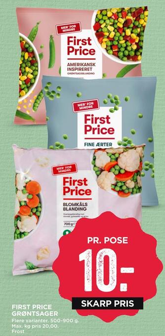 MENY First price grøntsager tilbud
