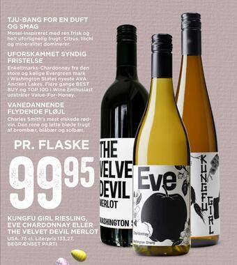 Kungfu girl riesling, eve chardonnay eller the velvet devil merlot