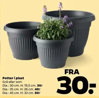 Netto Potter i plast tilbud