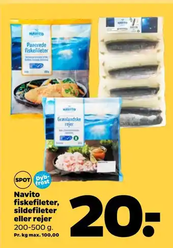 Netto Navito fiskefileter, sildefileter eller rejer tilbud