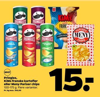 Netto Pringles, kims franske kartofler eller meny pariser chips tilbud