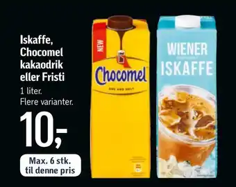 Iskaffe, chocomel kakaodrik eller fristi