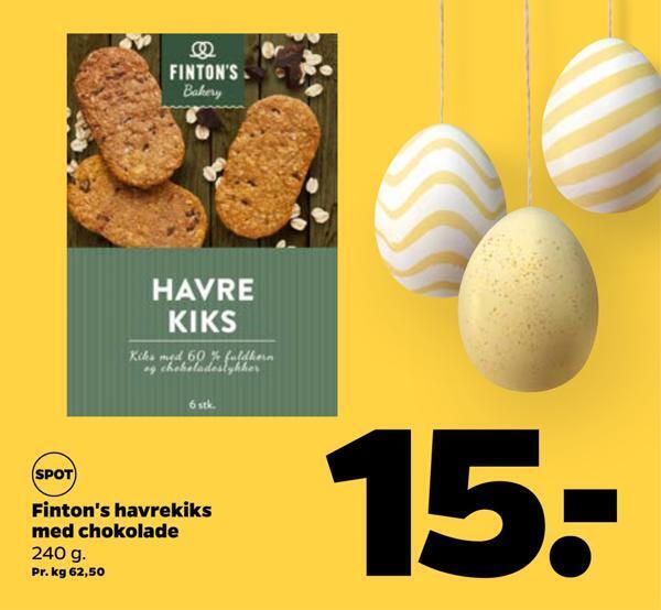 Finton's havrekiks med chokolade tilbud hos Netto