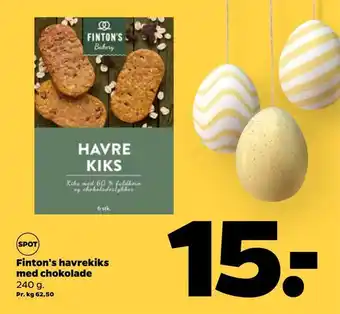 Finton's havrekiks med chokolade