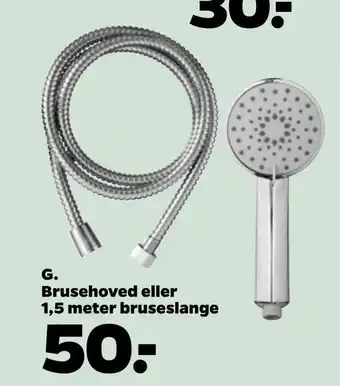 Brusehoved eller 1,5 meter bruseslange