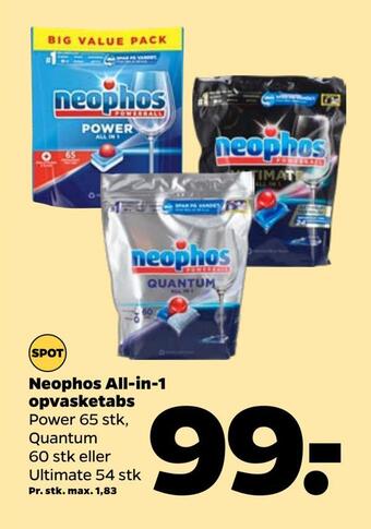 Netto Neophos all-in-1 opvasketabs tilbud