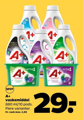 Netto A+ vaskemiddel tilbud