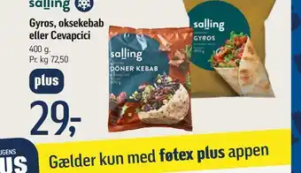 Gyros, oksekebab eller cevapcici