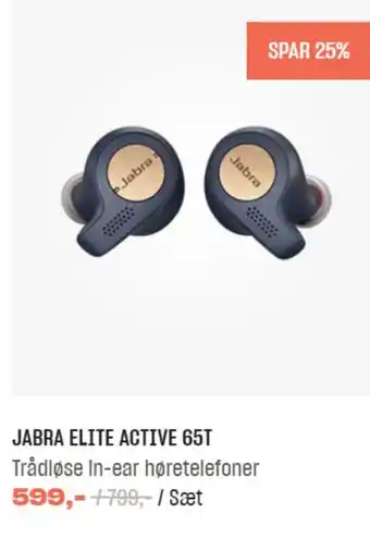 Jabra Elite Active 65T Trådløse In-Ear Høretelefoner