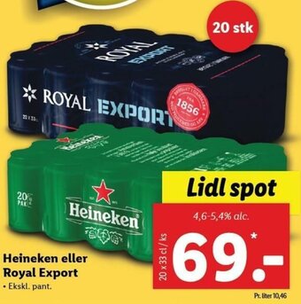 Lidl Heineken Eller Royal Export tilbud