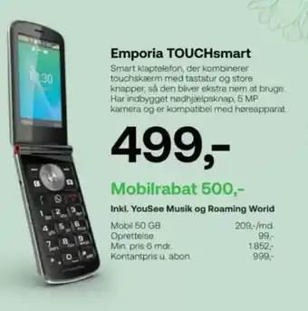YouSee Touchsmart mobiltelefon tilbud