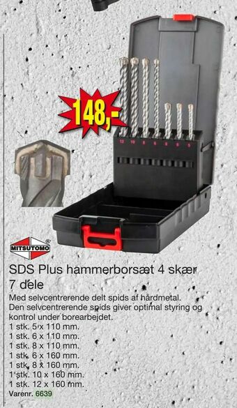 Harald Nyborg SDS Plus hammerborsæt 4 skær 7 dele tilbud