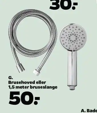 Brusehoved el. 1,5 meter bruseslange