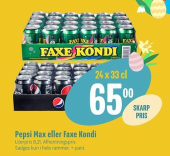 Min Købmand Pepsi max eller faxe kondi tilbud