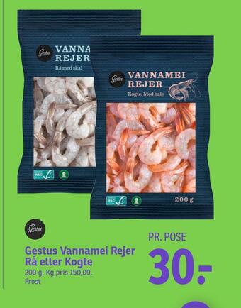 SPAR Gestus vannamei rejer rå eller kogte tilbud