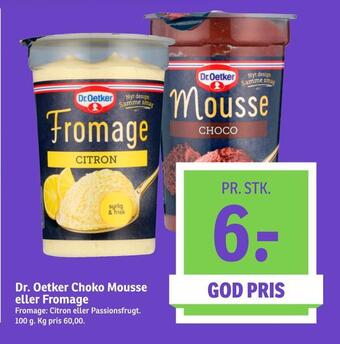 SPAR Dr. oetker choko mousse eller fromage tilbud