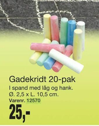 Gadekridt 20-pak