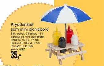 Krydderisæt som mini picnicbord