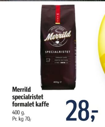 Specialristet kaffe formalet