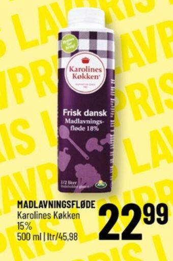 Løvbjerg Karolines madlavningsfløde 18% tilbud