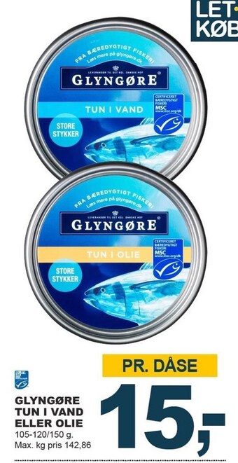 Glyngøre tun i vand eller olie