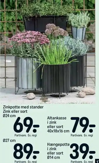 REMA 1000 Zinkpotte med stander, altankasse eller hængepotte tilbud