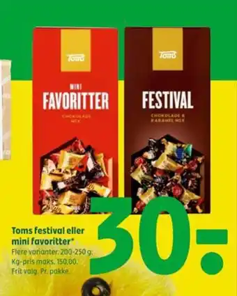 Toms Festival eller Mini Favoritter