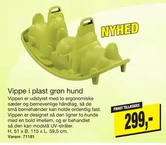 Vippe i plast grøn hund