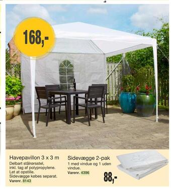 Havepavillon 3 x 3 m