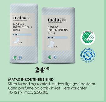 Matas Matas inkontinens bind tilbud