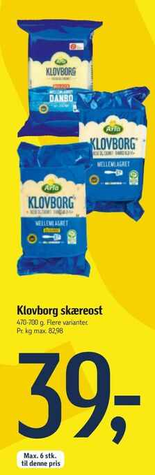 Føtex Klovborg skæreost tilbud