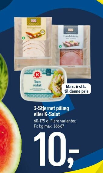 Føtex 3-Stjernet pålæg eller K-Salat tilbud