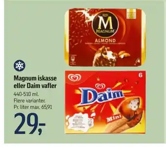 Føtex Magnum iskasse eller Daim vafler tilbud