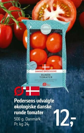 Føtex Pedersens udvalgte økologiske danske runde tomater tilbud