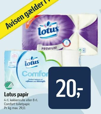 Føtex Lotus papir tilbud